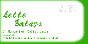lelle balazs business card